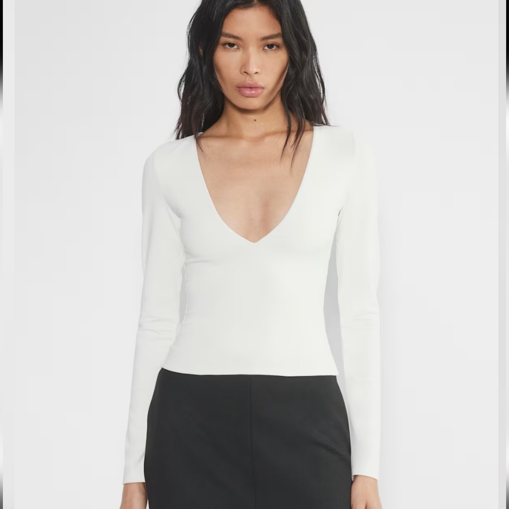 Buttery soft White V-Neck Women's Top